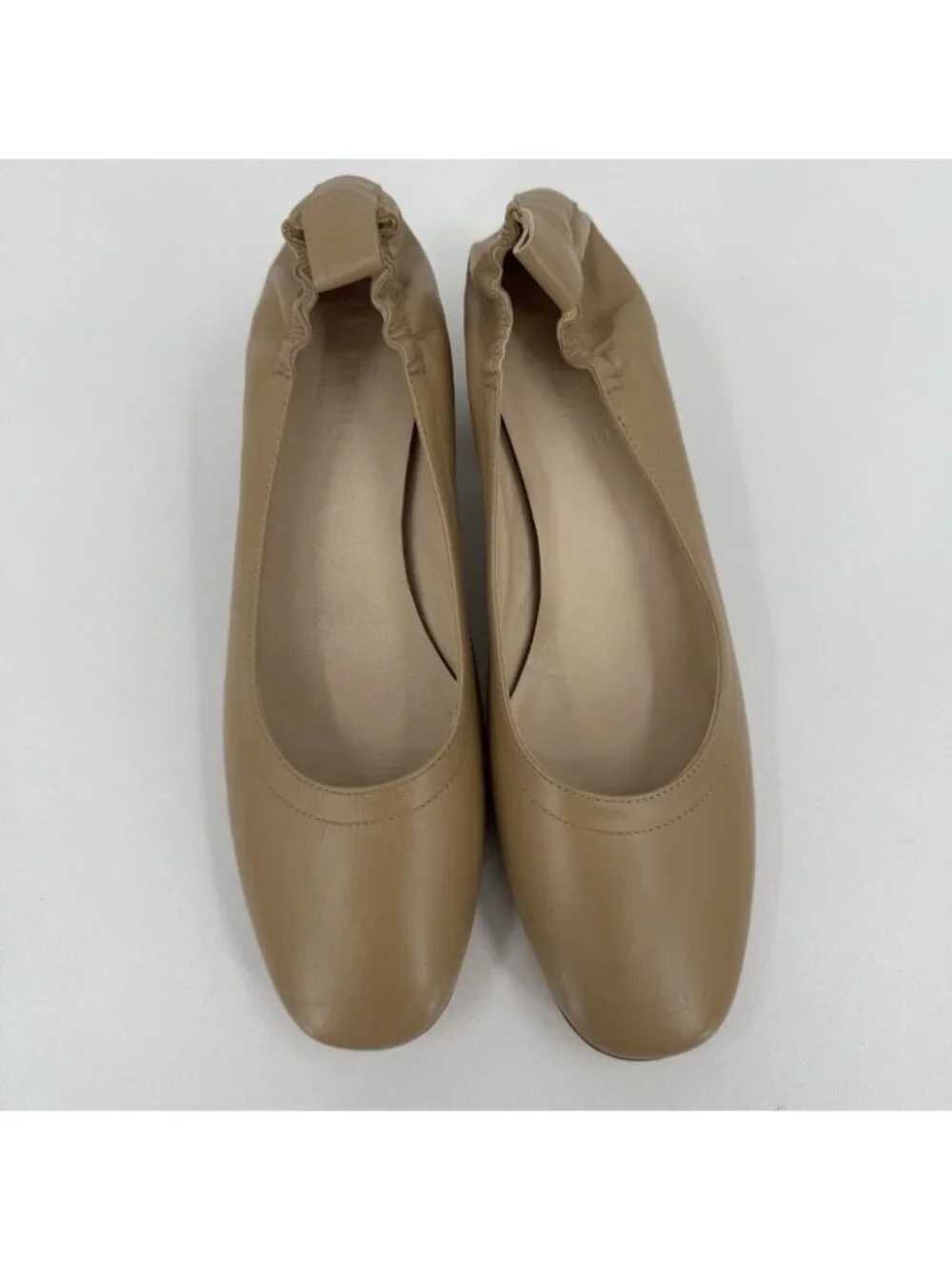 Everlane Italian Leather Day Heel Light Taupe 8 Women's Elastic Back Comfort
